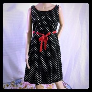 Tank top polka dot dress black white 8 M